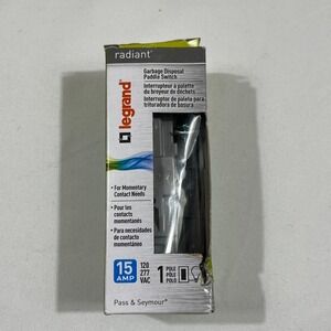 Legrand Radiant Garbage Disposal Paddle Switch 15A White TM870-STMWCC6